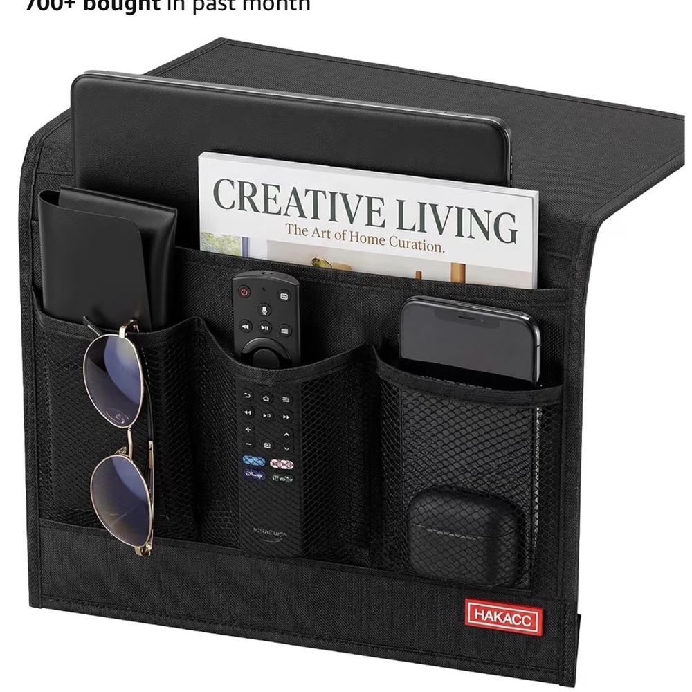Black Travel Organizer Pouch bedside